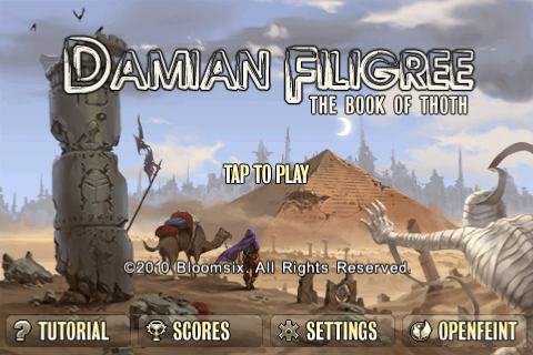 Damian Filigree title screen