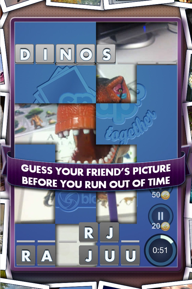 Snap Together photo guessing screen